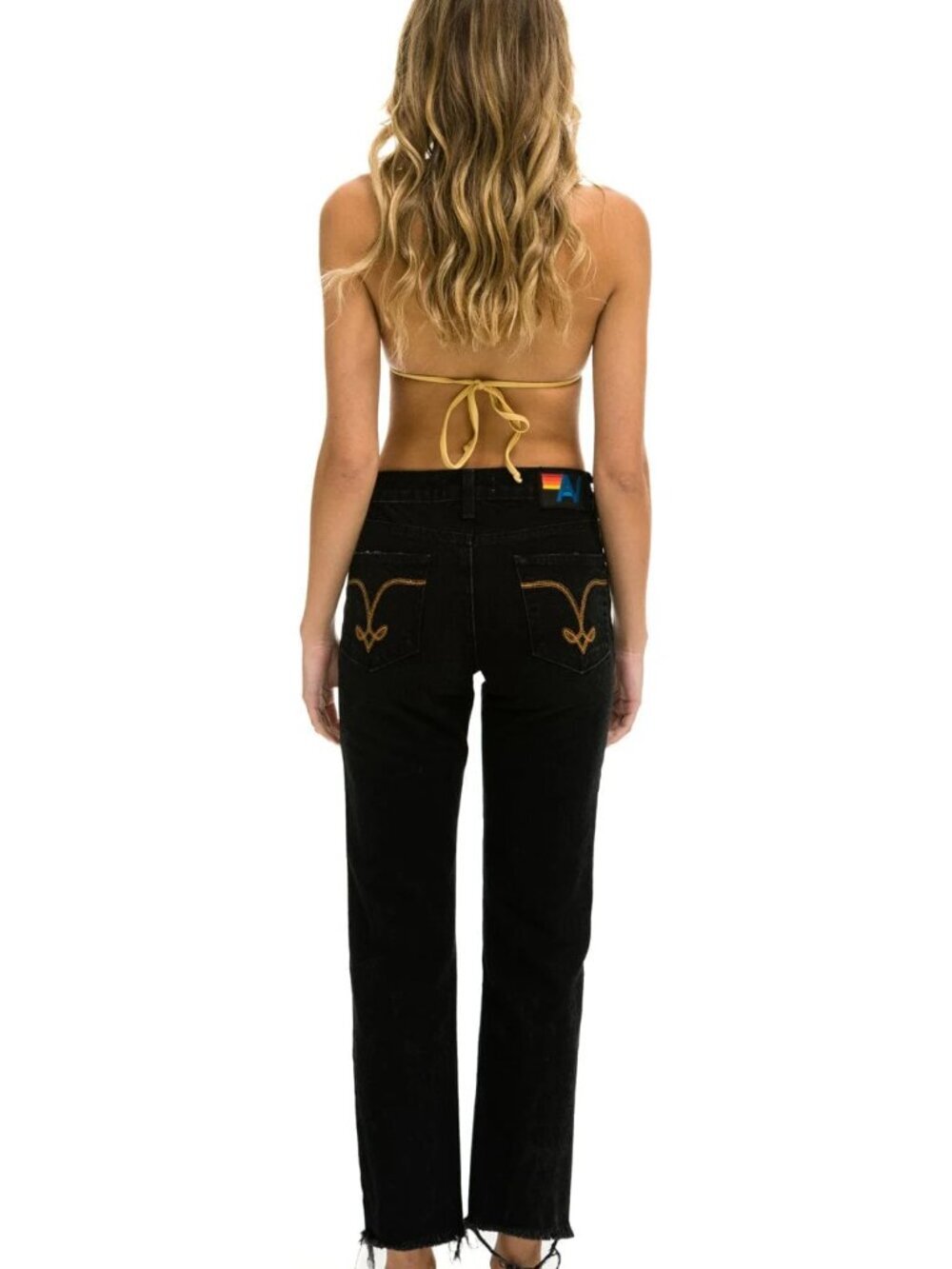 AVIATOR NATION MID RISE CANYON JEAN  VINTAGE BLACK  NEW WITH TAGS  FRAYED HEM 28